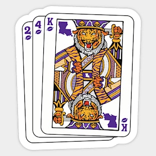 2024 Louisiana Tiger King Playing Card // Awesome King Tiger Purple and Gold Sticker